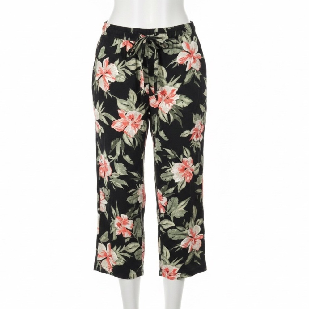Island Trader Tropical Floral Pants Beach Vacation Resort‎ Wide Leg Womens M